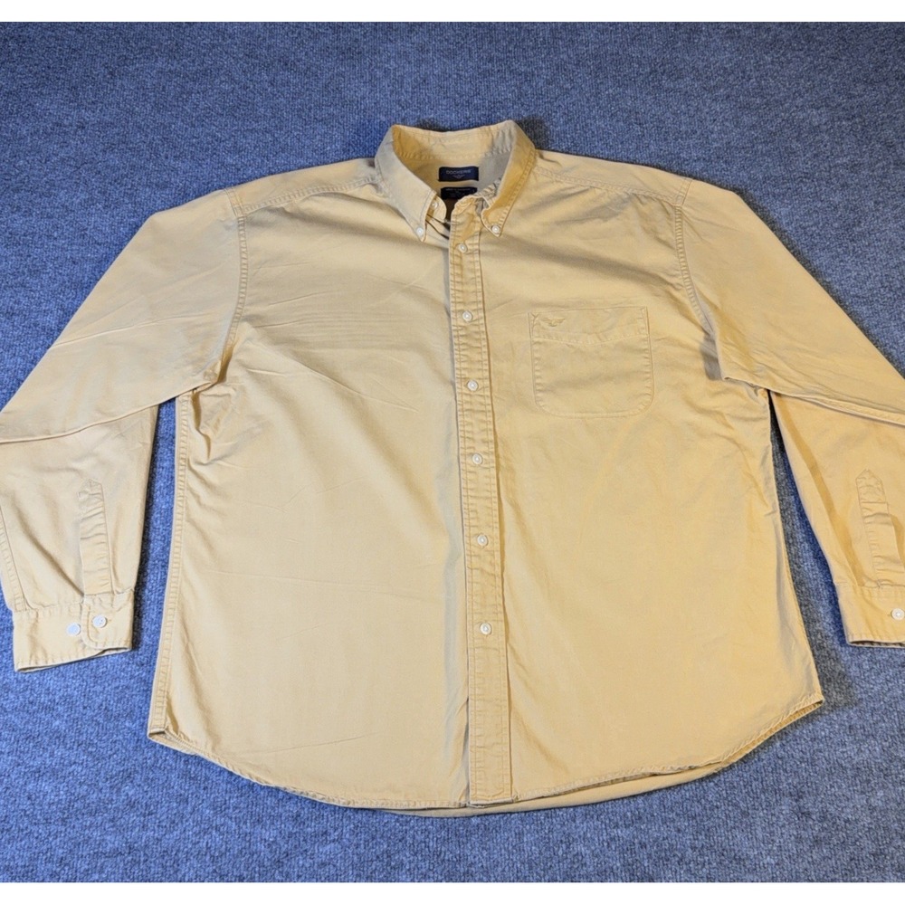Dockers Button Down Shirt XL Mustard Yellow Long Sleeve Mens Casual